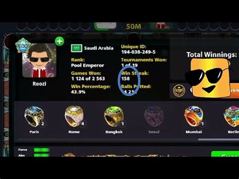 This application will apply all available rewards directly on your pool account with your unique id. 8 ball pool - Highest win streak ever!!! - 10M accaount ...