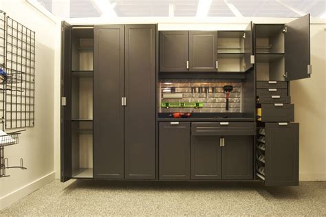 Newage products garage cabinets let you organize gear, tools and supplies with modular pieces engineered to get exactly the storage you need with premium garage cabinets, shelving, slatwall. Furniture, After Makeover Garage Design With Epoxy Floor ...