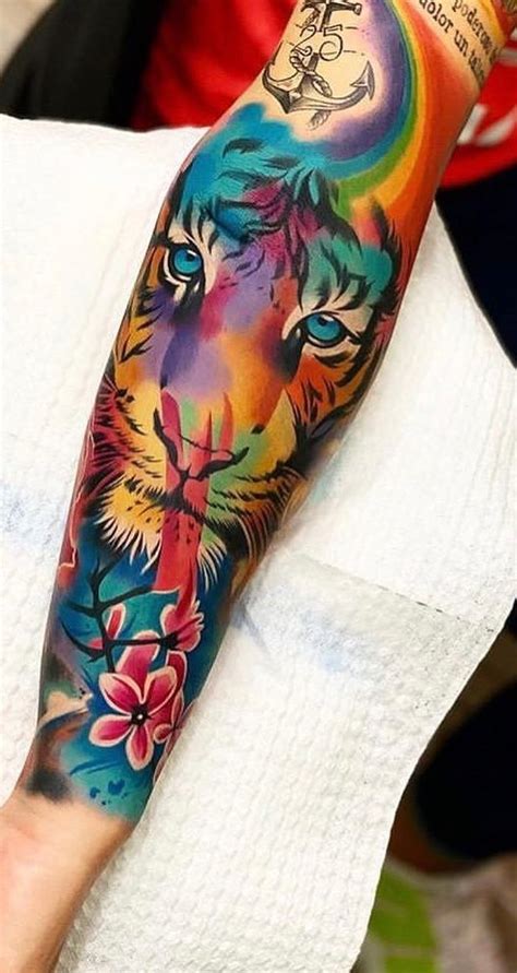 Sintético 112 Tatuagem tigre colorido Bargloria