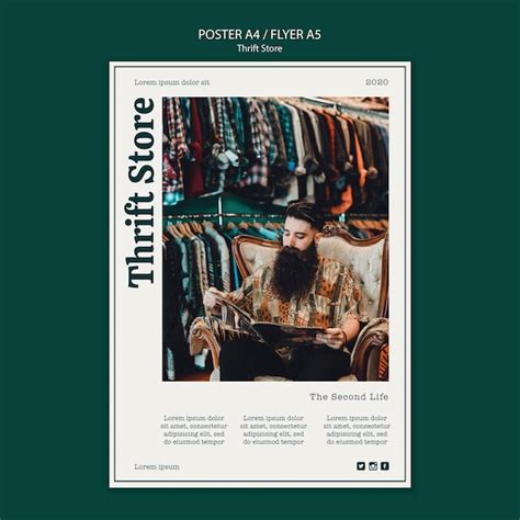 Free PSD | Thrift store poster template