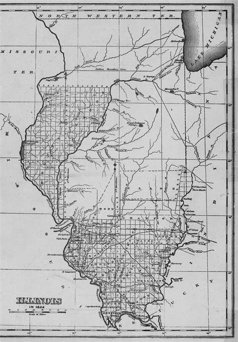 1822 Illinois State Map Williamson County Illinois Historical Society