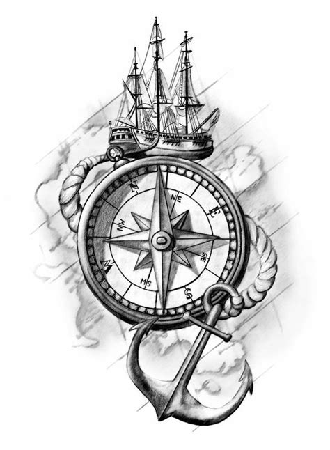 Compass And Map Tattoo Sketch Goimages All