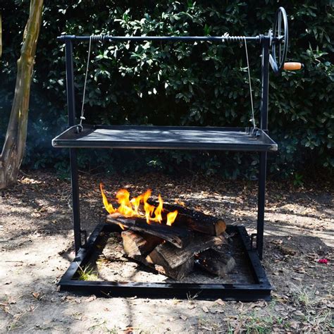 Titan Campfire Asado Adjustable Grate And Griddle Open Flame Fire Pit Grill Fire Pit Bbq