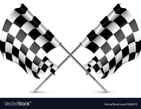 Two Crossed Checkered Flags Royalty Free Vector Image