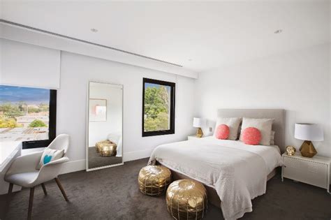 Guest bedroom makeover la la lisette. White Bedroom Design With Peach And Gold Accents For Girls ...