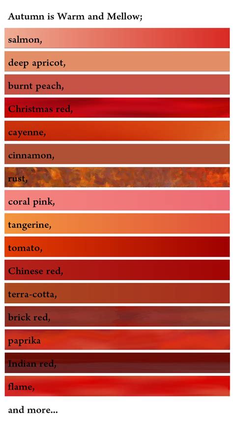 Farb Und Stilberatung Mit Farben Autumn Reds Soft Autumns Wear Salmon Deep