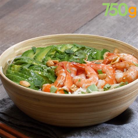 Salade de vermicelles de riz crevettes et avocat Recette