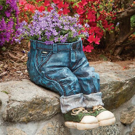 Denim Planter Blue Jeans Crafts Planters Gardening Pants