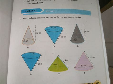 Tentukan Luas Permukaan Dan Volume Dari Bangun Kerucut Berikut