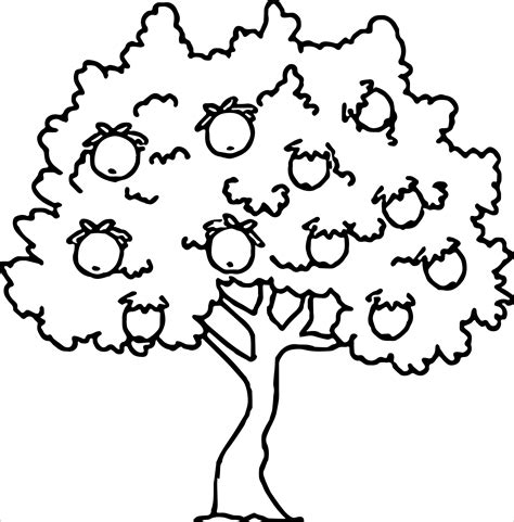 Apple Tree Coloring Page Coloringbay