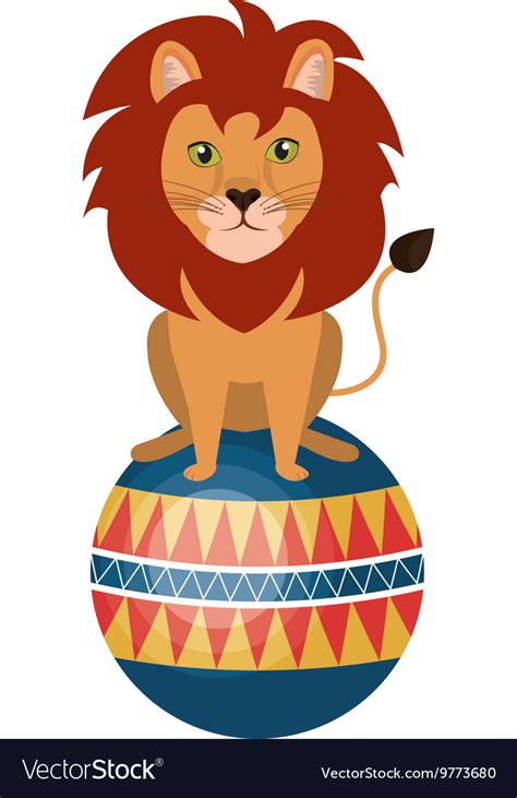 Circus lion animal cartoon design Royalty Free Vector Image