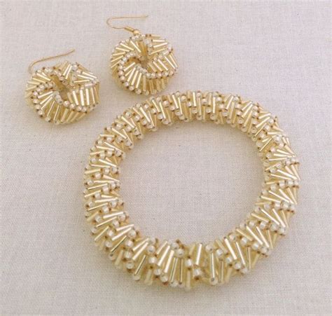 Golden Helix Bracelet And Earring Beading Pattern Tutorial Beadweaving