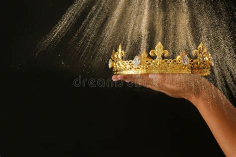 Womanand X27s Hand Holding A Crown For Show Victory Or Winning First P