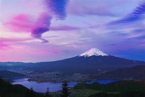 Japan The Island Of Honshu Stratovolcano Mountain Fuji 富士山