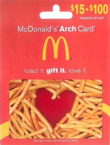 McDonalds 15 100 Gift Card Activate And Add Value After Pickup 0