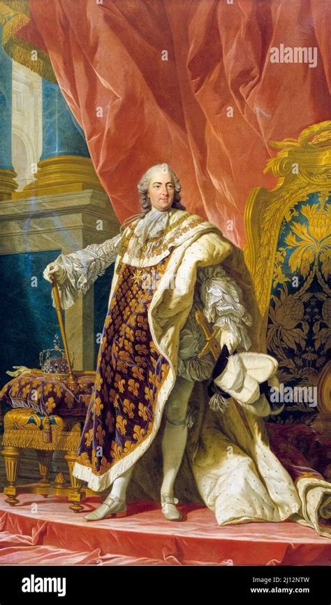Louis Xv 1710 1774 King Of France In Coronation Robes Oil On Canvas
