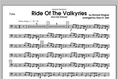 The ride of the valkyries (german: Ride Of The Valkyries (from Die Walkure) - Tuba | Sheet ...