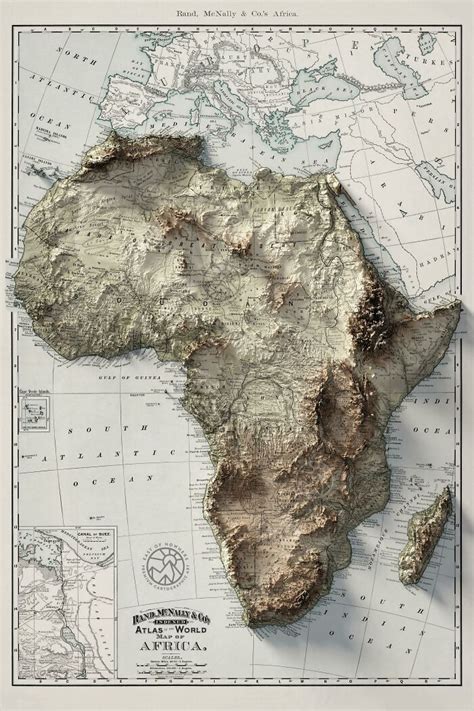 The Topography Of Africa Arte Con Mapas Mapa De Geografía Mapas