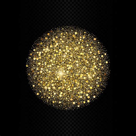 Gold Glitter Circle Texture Isolated On Background Vector Illustration