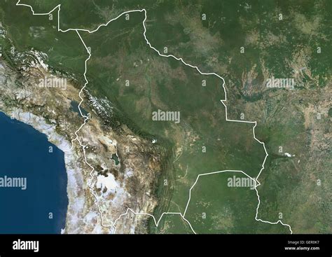 Imagen De Límites De País De Bolivia Vista Satelital Fotografías E
