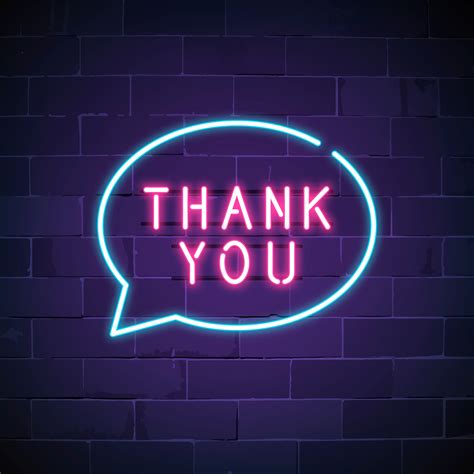 Thank You Neon Sign Vector Download Free Vectors Clipart Graphics
