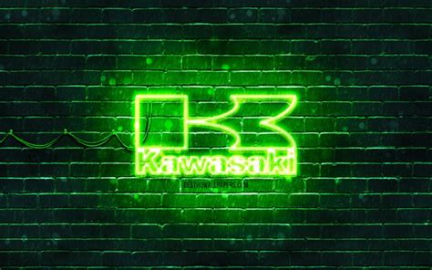 Herunterladen Hintergrundbild Kawasaki Grünes Logo 4k Grüne