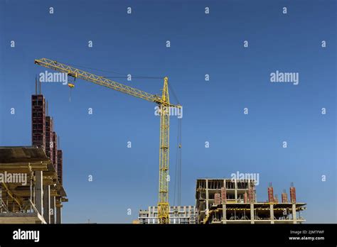 A multi-storey apartment building is being constructed using tower