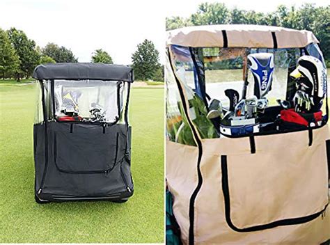 Premium Golf Cart Cover Portable And Drivable 4 Sided Tan Golf Cart