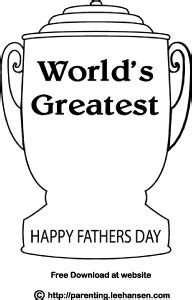 Simply do online coloring for best dad going fishing coloring pages directly from your gadget, support for ipad, android tab or using our web feature. Father's Day World's Greatest Award Coloring Page