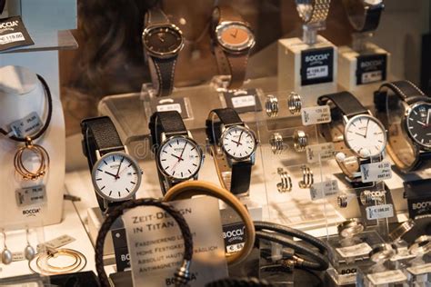 Luxury Watches For Sale In Shop Window Display Editorial Image Image