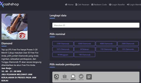 Xcashshop Free Fire, Tempat Top Up Diamond FF Murah - Area Tekno™