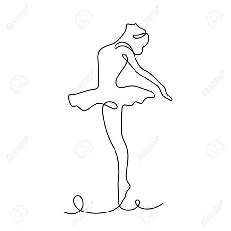 Ballet Dancer One Line Vector Sketch Stock Vector 137850171 Line