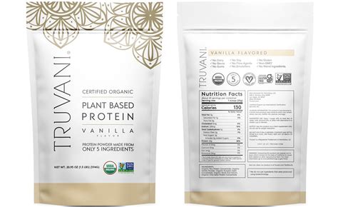 Organic Plant Based Vanilla Protein Powder Truvani
