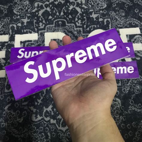 Supreme Fw12 Purple Box Logo Sticker Mens Fashion Accessories