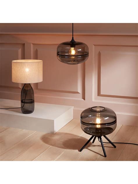 Create that restored industrial look with this stylish utility light. John Lewis & Partners Semper Smoked Glass Ceiling Light ...