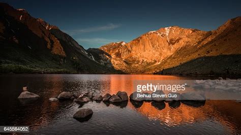 Glowing Convict Lake Sunrise In The Eastern Sierra California With