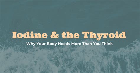 Iodine And The Thyroid Why Your Body Needs More Than You Think