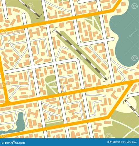 Generic City Map Background Stock Vector Illustration Of Metropolis