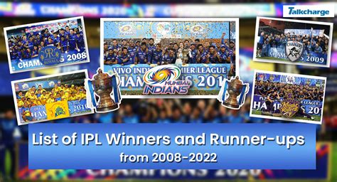 IPL Winners List From 2008 To 2023 Champions Runners Up