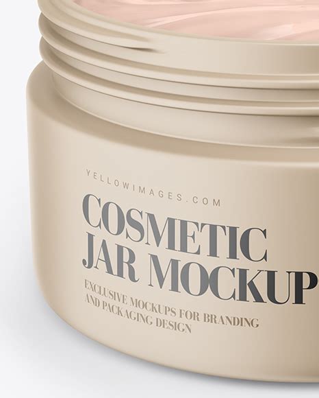 Download Opened Matte Jar with Cream Mockup in Jar Mockups on Yellow Images Object Mockups