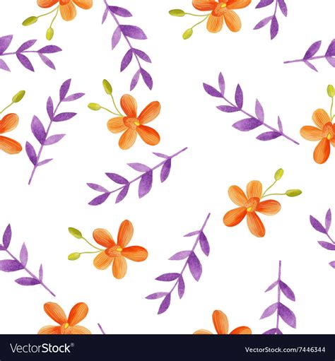 Watercolor Flowers Seamless Pattern Royalty Free Vector