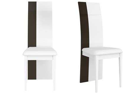 Chaise de table design blanche et grise laquée pour salle à manger