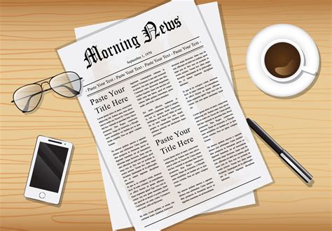 Old Newspaper From Above Vector Download Free Vector Art Stock