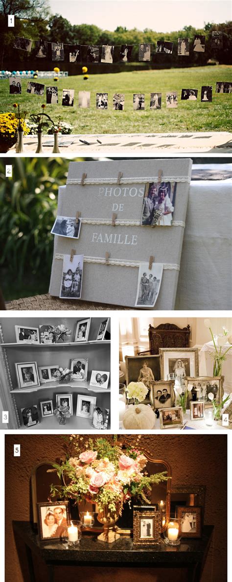 Other ways to display family pictures at wedding reception. Ideas For Displaying Family Photos At Weddings