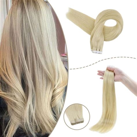 There are 6 benefits about bleach blonde 6d hair extensions: Bleach Blonde Tape in Remy Hair Extensions Straight #613 ...