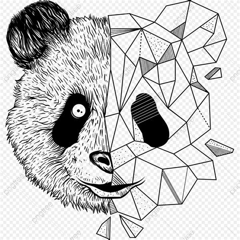 Geometric Panda Vector High Resolution Panda Drawing Pan Drawing