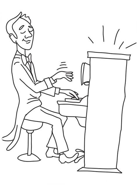 Desenho De Homem Tocando Piano Para Colorir Tudodesenhos The Best