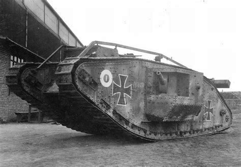The Mark Iv Male Tank Captured And Used By Germans 1917 Aircraft Of