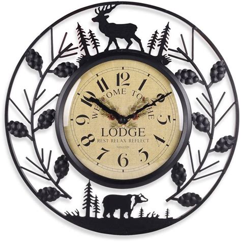 Get free shipping on qualified christmas yard decorations or buy online pick up in store today in the holiday decorations department. Sterling & Noble 15.5-Inch Wrought Iron Lodge Wall Clock ...