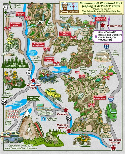 Jeeping And Atvutv Trail And Road Map For The Monument Woodland Park
